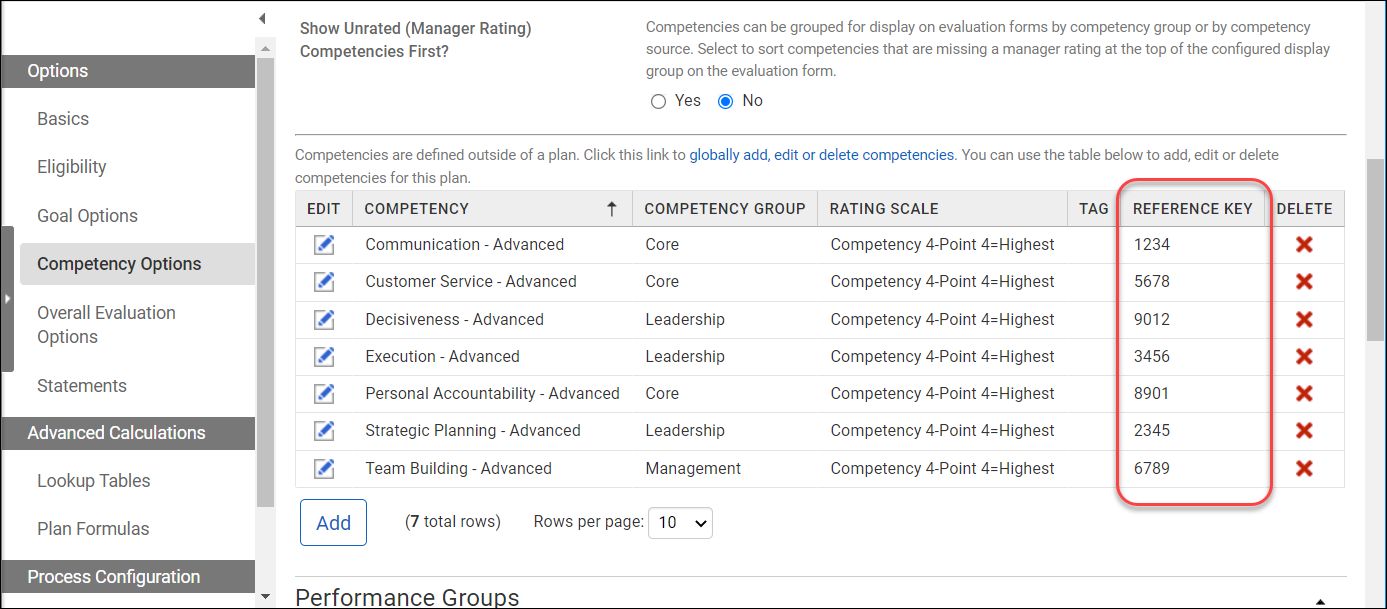 Plan Competencies Grid