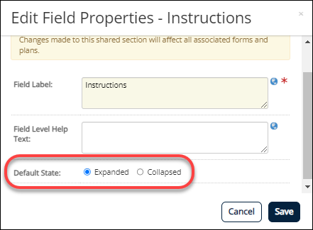 Form Instructions Section