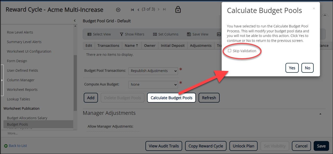Skip Validation