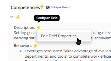 Hide Competency Description and Behaviors Labels